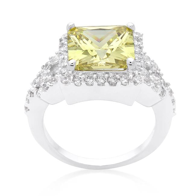 Halo Style Princess Cut Peridot Cocktail Ring - Charming Charlie