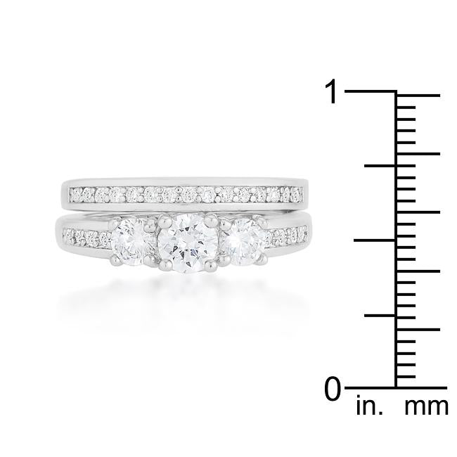 Three Stone Wedding Ring Set - Charming Charlie