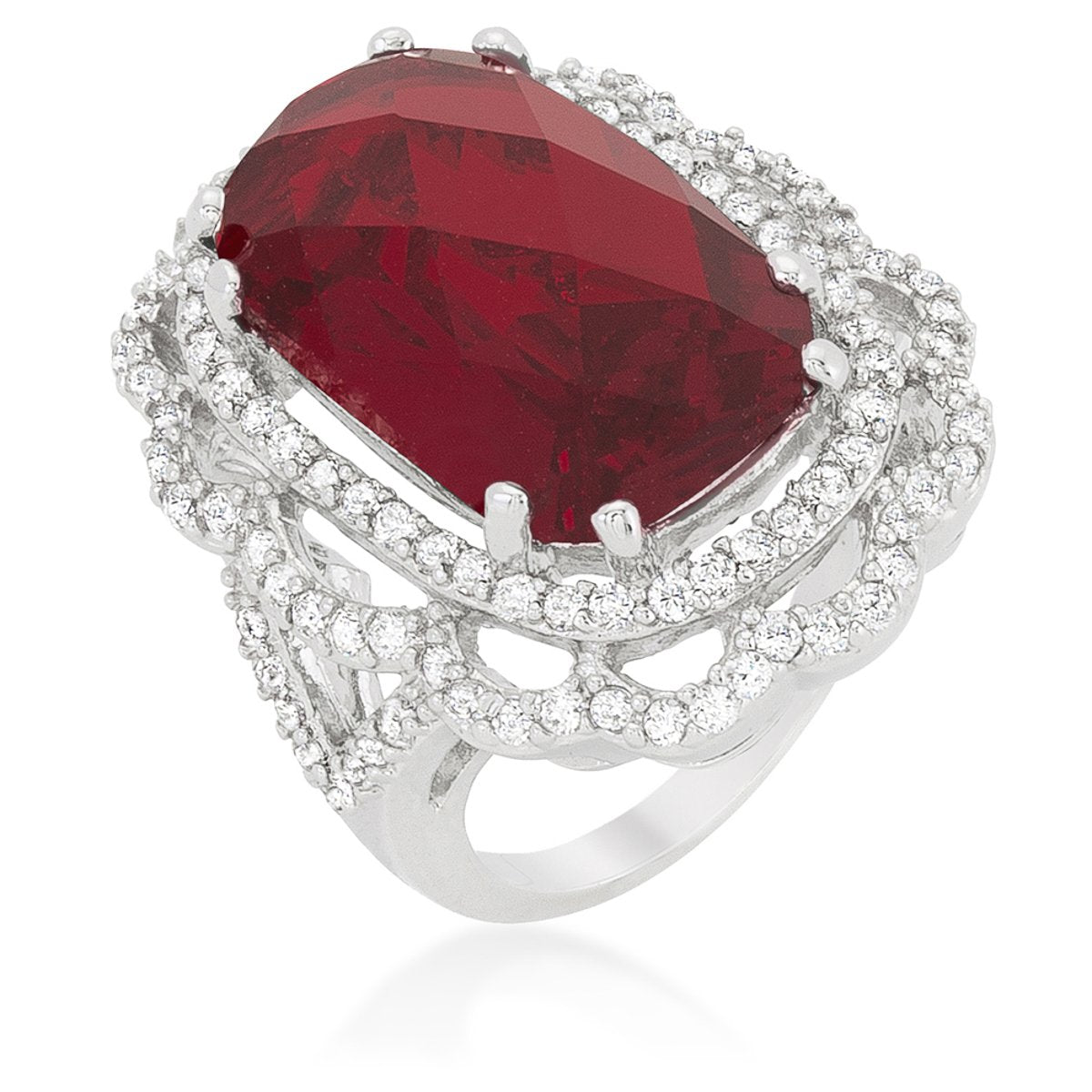 Red Cocktail Crest Ring - Charming Charlie