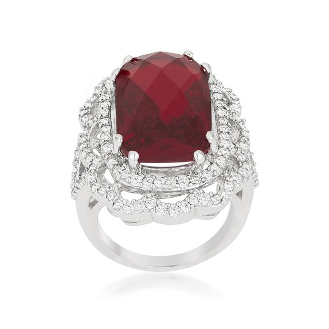 Red Cocktail Crest Ring - Charming Charlie