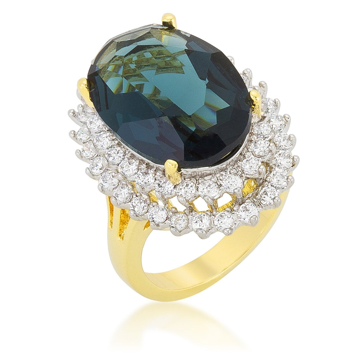Two-tone Double Halo Cocktail Ring - Charming Charlie