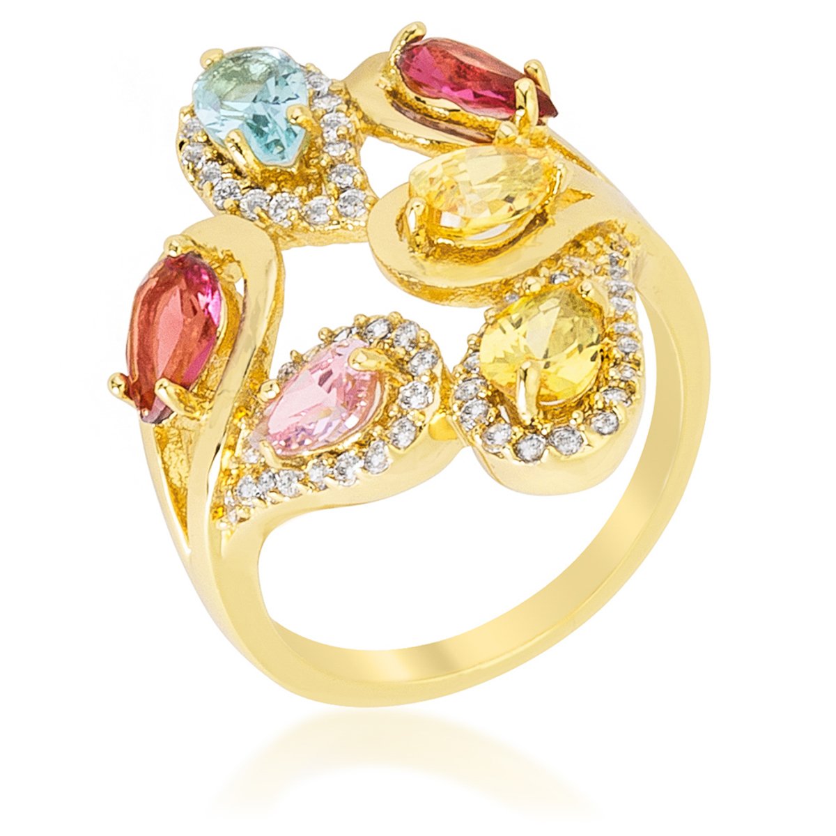 Multi-Color Cocktail Ring - Charming Charlie