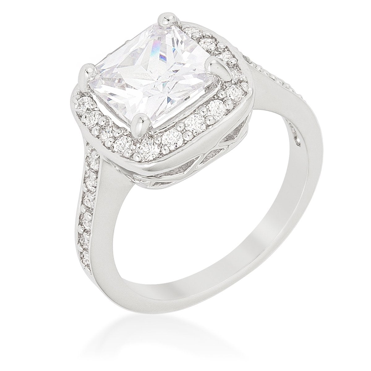 Halo Style Cushion Cut Engagement Ring - Charming Charlie