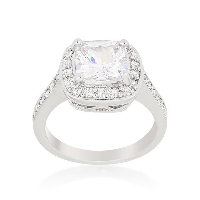 Halo Style Cushion Cut Engagement Ring - Charming Charlie