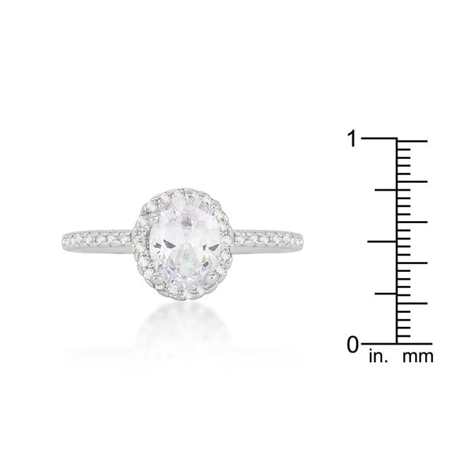 Oval-Cut Floating Halo Cubic Zirconia Engagement Ring - Charming Charlie