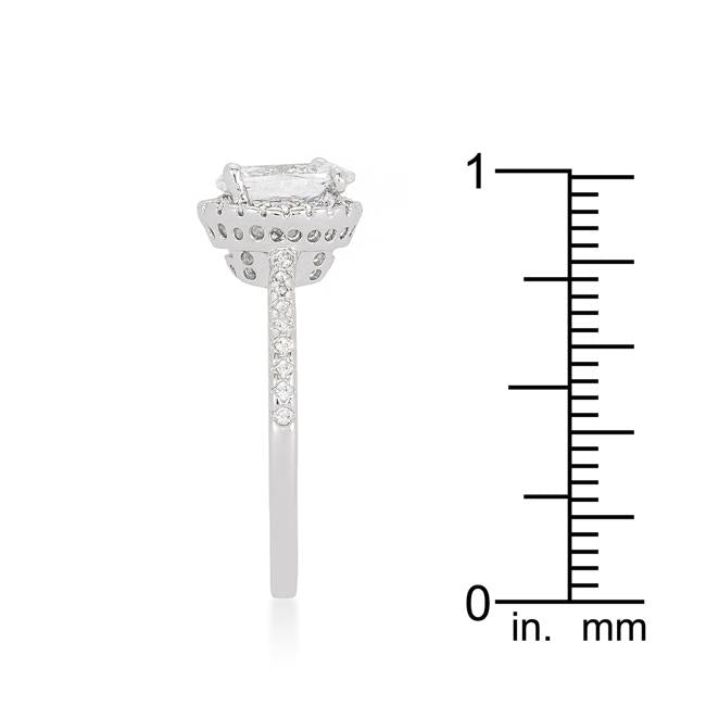 Oval-Cut Floating Halo Cubic Zirconia Engagement Ring - Charming Charlie