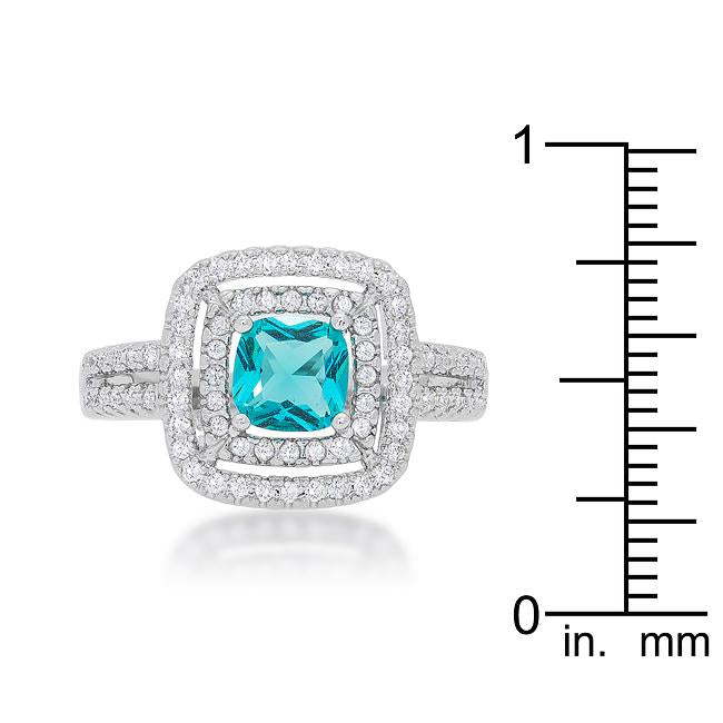 Micro-Pave Aqua Vintage Ring - Charming Charlie
