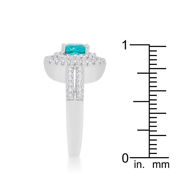 Micro-Pave Aqua Vintage Ring - Charming Charlie