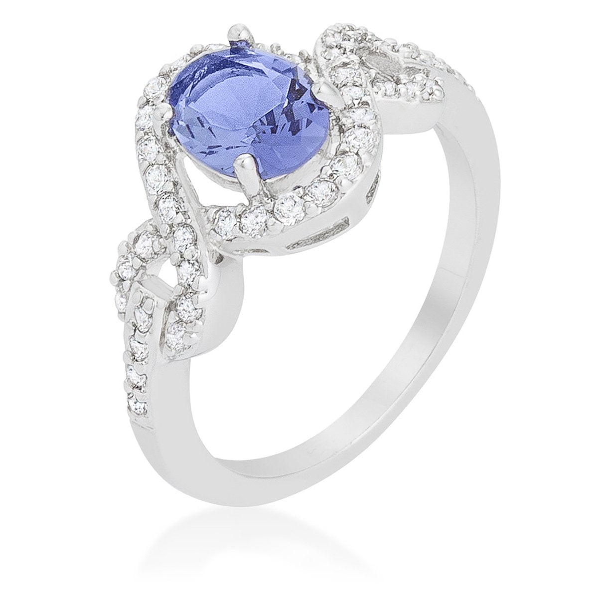 Tanzanite Halo Pave Cocktail Ring - Charming Charlie