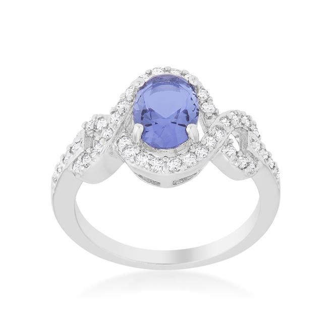 Tanzanite Halo Pave Cocktail Ring - Charming Charlie