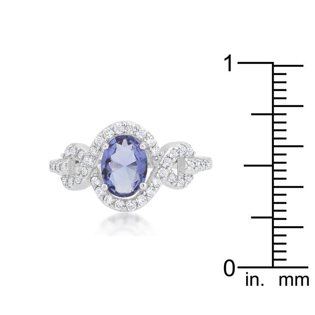 Tanzanite Halo Pave Cocktail Ring - Charming Charlie