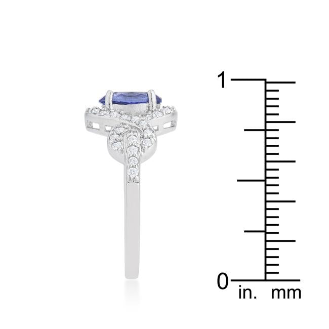 Tanzanite Halo Pave Cocktail Ring - Charming Charlie