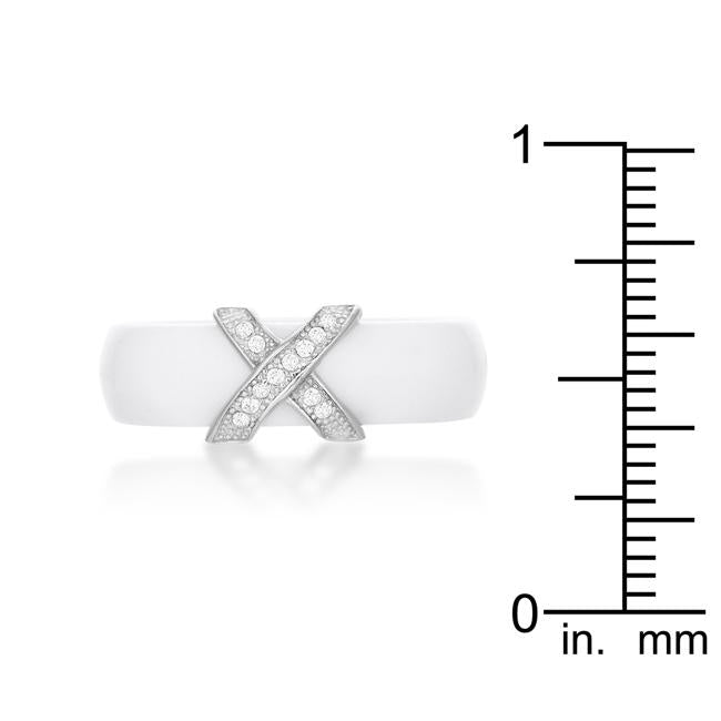 Modern Classic X Ring - White - Charming Charlie