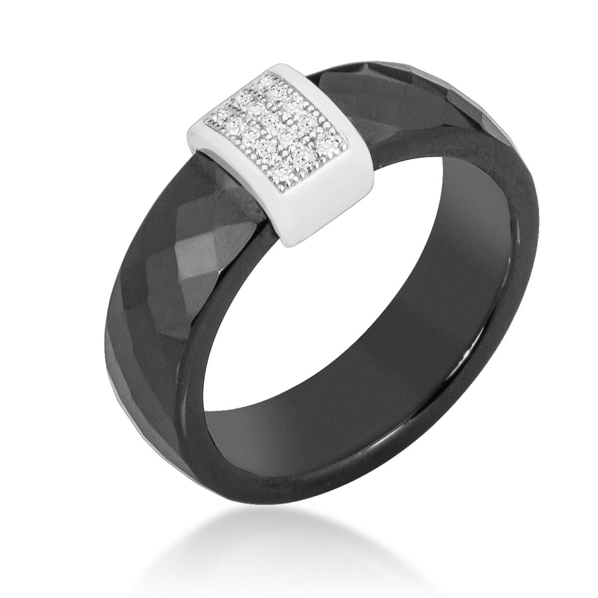 Black Ceramic Cocktail Ring - Charming Charlie