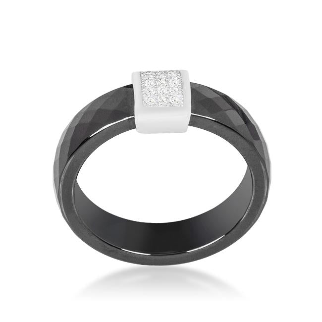 Black Ceramic Cocktail Ring - Charming Charlie