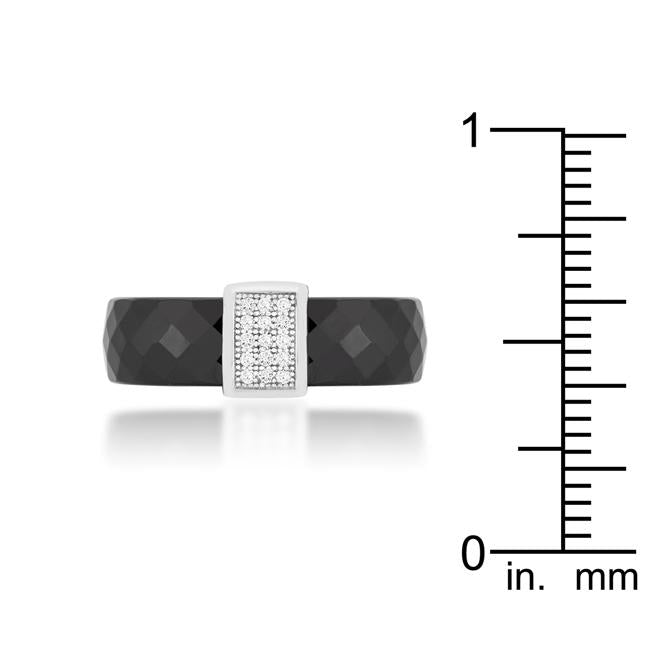 Black Ceramic Cocktail Ring - Charming Charlie