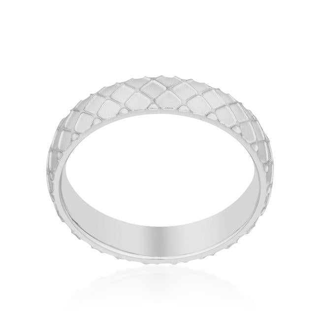 Textured Stainless Steel Band Ring - Charming Charlie