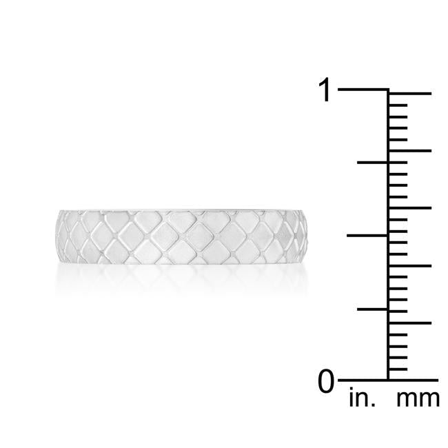 Textured Stainless Steel Band Ring - Charming Charlie