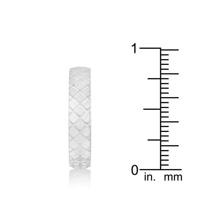 Textured Stainless Steel Band Ring - Charming Charlie