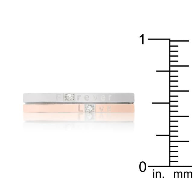 Two Tone Inspiration Band Ring With Cubic Zirconia - Charming Charlie