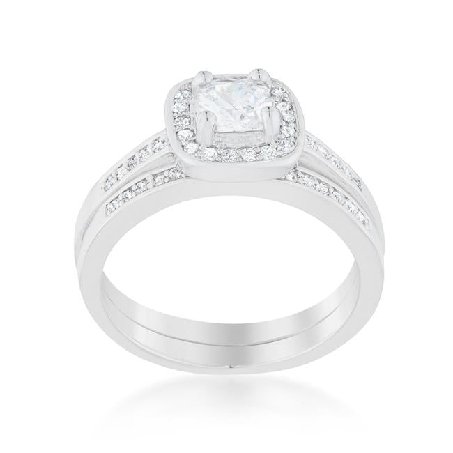 Pave Cushion Wedding Ring Set - Charming Charlie