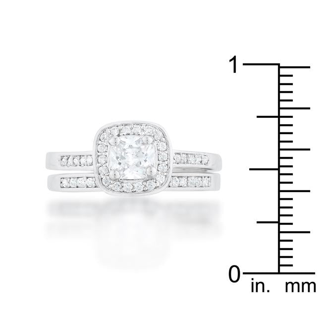 Pave Cushion Wedding Ring Set - Charming Charlie