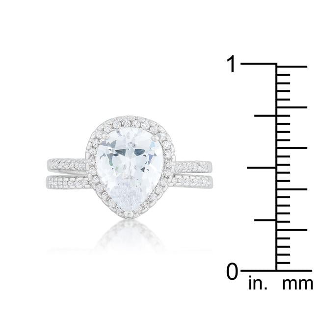Halo Solitaire Pear Engagement Ring - Charming Charlie