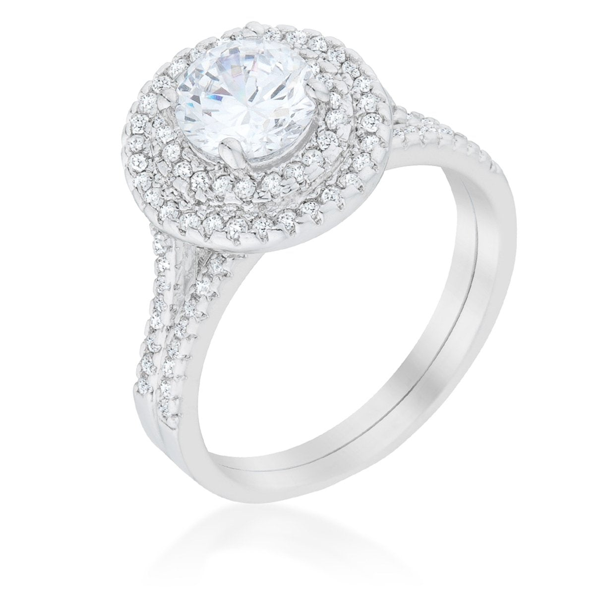 Pave Round Wedding Ring Set - Charming Charlie