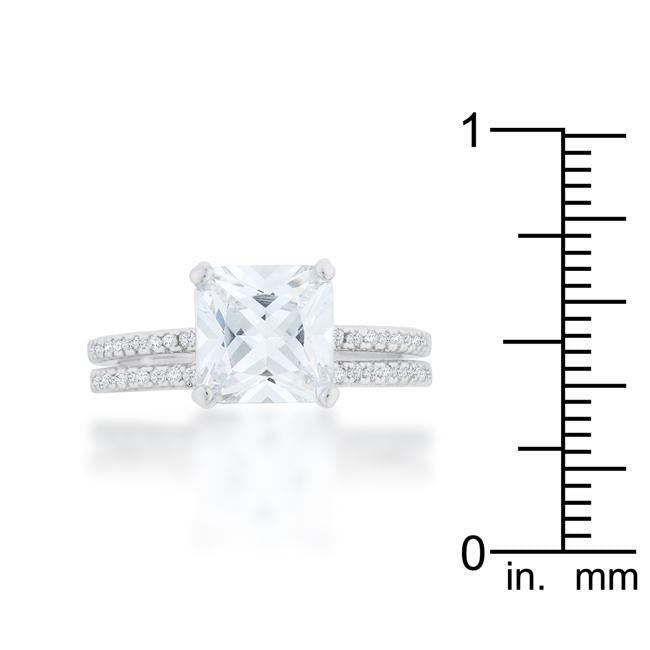 Princess Solitaire Wedding Set Ring - Charming Charlie