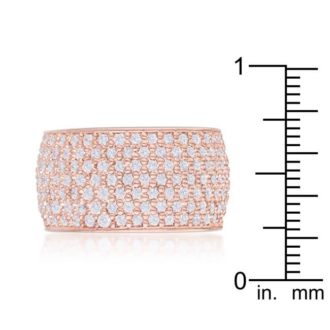Wide Pave Cubic Zirconia Rose Gold Band Ring - Charming Charlie