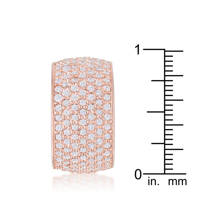 Wide Pave Cubic Zirconia Rose Gold Band Ring - Charming Charlie