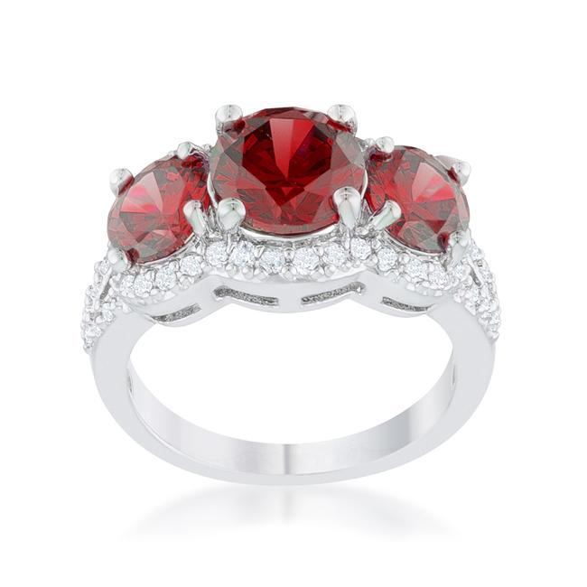 Garnet Classic Trio Ring - Charming Charlie