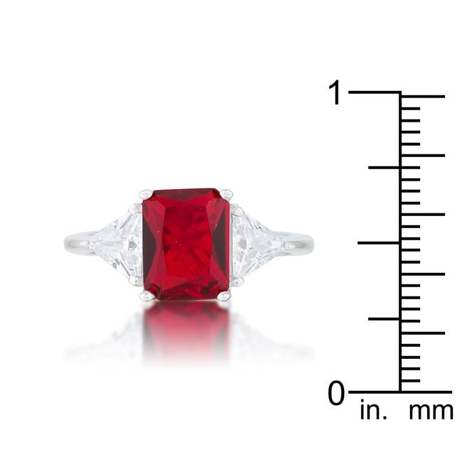 Classic Ruby Rhodium Engagement Ring - Charming Charlie