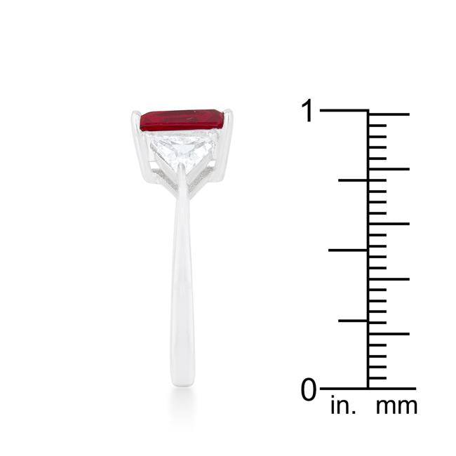 Classic Ruby Rhodium Engagement Ring - Charming Charlie