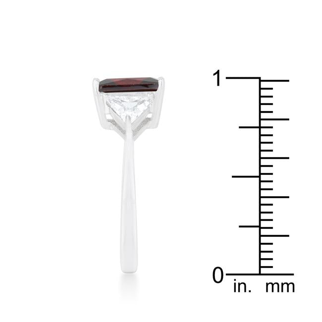 Classic Garnet Rhodium Engagement Ring - Charming Charlie