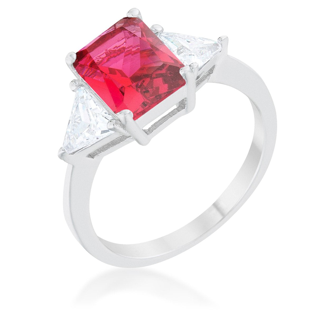 Classic Fuchsia Rhodium Engagement Ring - Charming Charlie