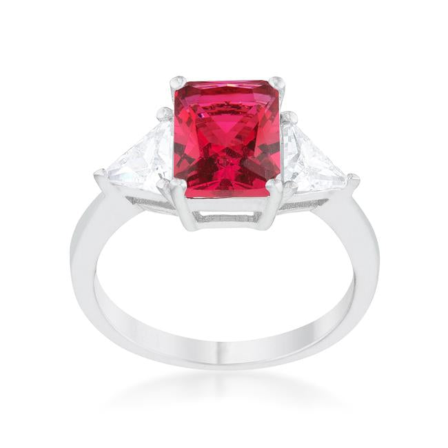 Classic Fuchsia Rhodium Engagement Ring - Charming Charlie