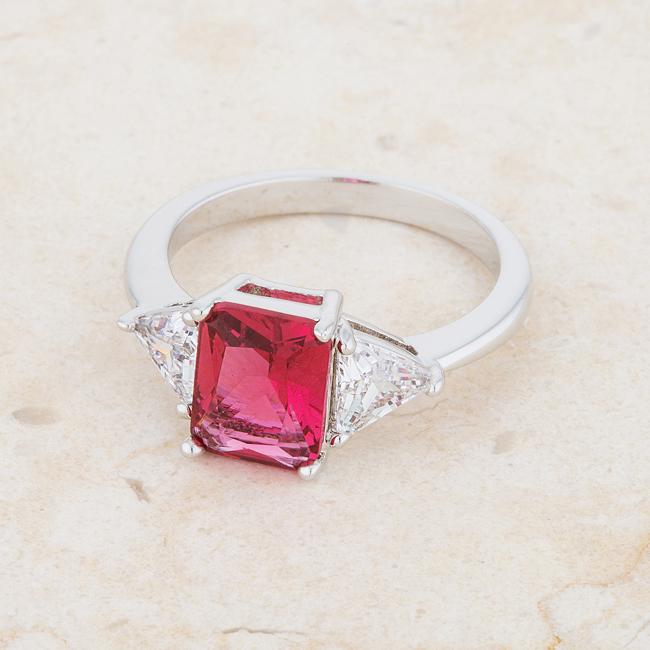 Classic Fuchsia Rhodium Engagement Ring - Charming Charlie
