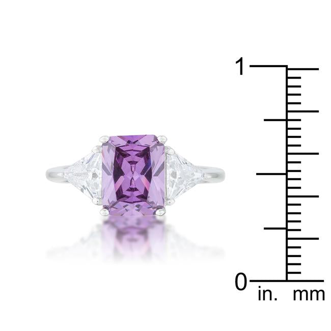 Classic Amethyst Rhodium Engagement Ring - Charming Charlie