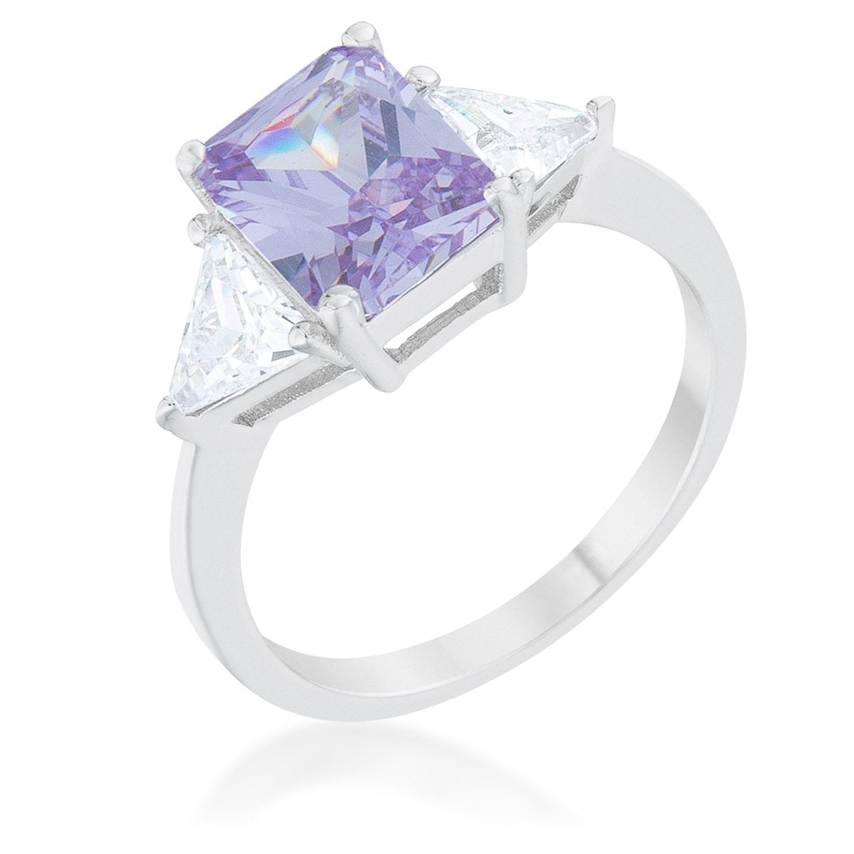 Classic Lavender White Gold Rhodium Engagement Ring - Charming Charlie