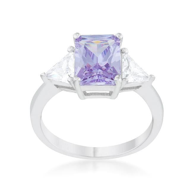 Classic Lavender White Gold Rhodium Engagement Ring - Charming Charlie