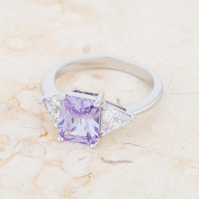 Classic Lavender White Gold Rhodium Engagement Ring - Charming Charlie