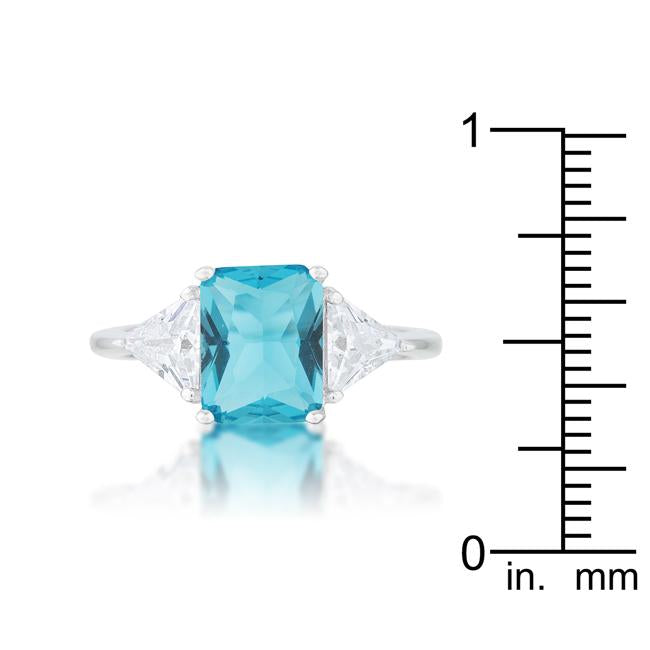 Classic Blue Topaz Rhodium Engagement Ring - Charming Charlie