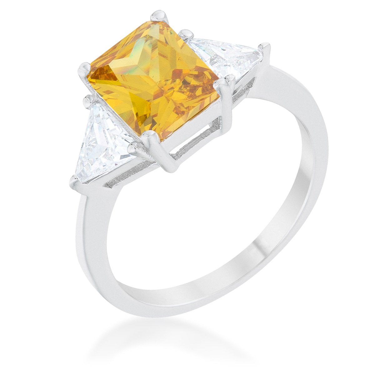 Classic Canary Yellow Rhodium Engagement Ring - Charming Charlie