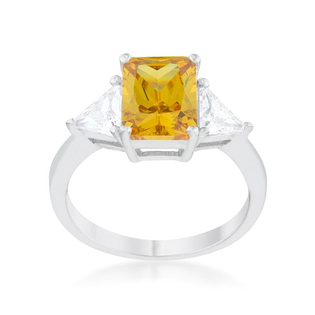 Classic Canary Yellow Rhodium Engagement Ring - Charming Charlie