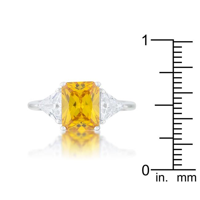 Classic Canary Yellow Rhodium Engagement Ring - Charming Charlie