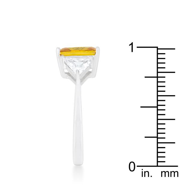 Classic Canary Yellow Rhodium Engagement Ring - Charming Charlie