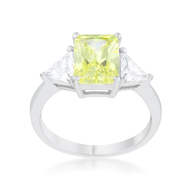 Classic Peridot Rhodium Engagement Ring - Charming Charlie