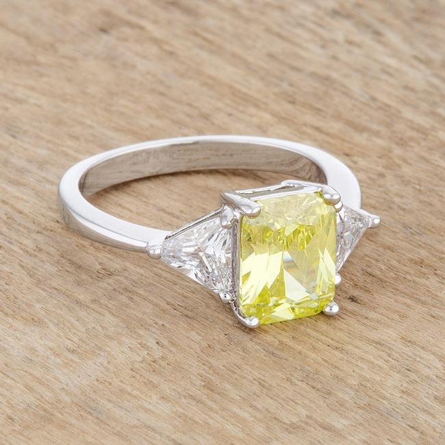 Classic Peridot Rhodium Engagement Ring - Charming Charlie