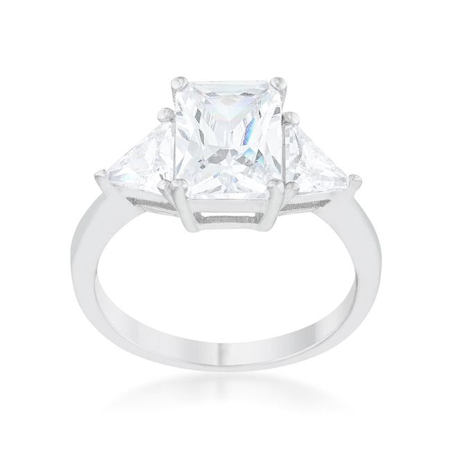 Classic Clear Sterling Silver Engagement Ring - Charming Charlie